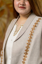 Load image into Gallery viewer, Beige Geometric Short Jacket- Pre Order