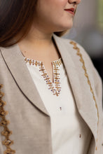 Load image into Gallery viewer, Beige Geometric Short Jacket- Pre Order