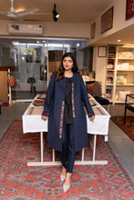 Load image into Gallery viewer, NAVY BLUE JACKET WITH MULTICOLOR EMBROIDERY