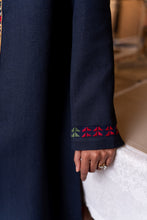 Load image into Gallery viewer, NAVY BLUE JACKET WITH MULTICOLOR EMBROIDERY