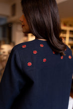 Load image into Gallery viewer, NAVY BLUE JACKET WITH MULTICOLOR EMBROIDERY