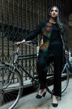 Load image into Gallery viewer, Black Jacket &amp; Trouser With Handmade Embroidery Pre-order
