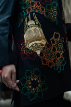 Load image into Gallery viewer, Black Jacket &amp; Trouser With Handmade Embroidery Pre-order
