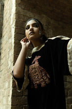 Load image into Gallery viewer, Velvet Black Shirt With Golden Hand Embroidery .
