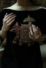 Load image into Gallery viewer, Velvet Black Shirt With Golden Hand Embroidery .
