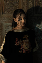 Load image into Gallery viewer, Velvet Black Shirt With Golden Hand Embroidery .
