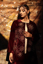 Load image into Gallery viewer, Dard Maroon velvet Jacket suite Pre-Order
