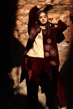 Load image into Gallery viewer, Dard Maroon velvet Jacket suite Pre-Order
