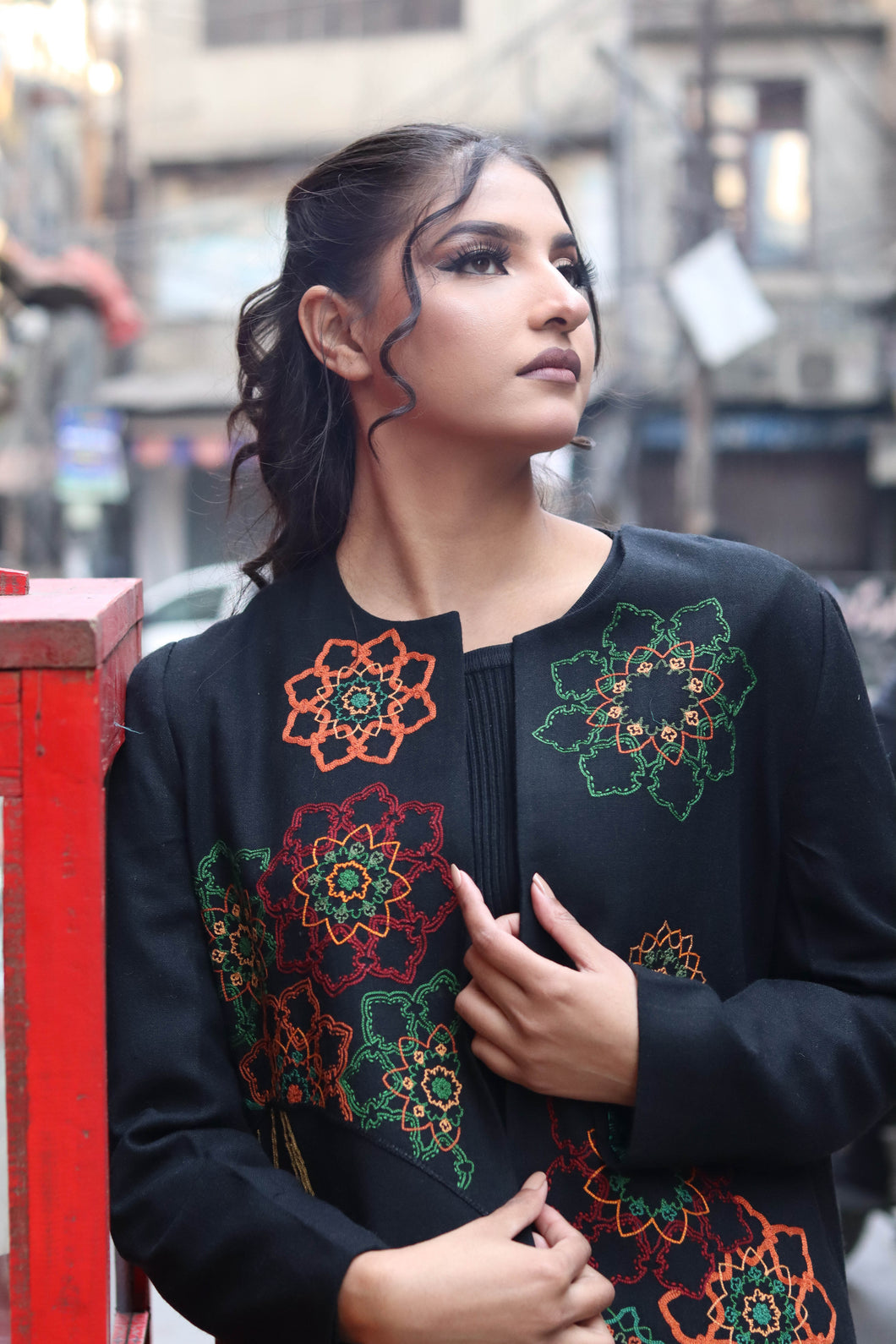 Black Jacket & Trouser With Handmade Embroidery Pre-order