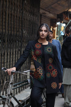 Load image into Gallery viewer, Black Jacket &amp; Trouser With Handmade Embroidery Pre-order
