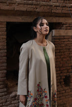 Load image into Gallery viewer, Khaki Long Jacket With Hand Embroidery.
