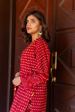 Load image into Gallery viewer, Red chunri shirt with farshi shalwar
