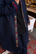 Load image into Gallery viewer, NAVY  BLUE JACKET WITH MULTICOLOR EMBROIDERY
