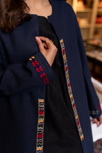 Load image into Gallery viewer, NAVY  BLUE JACKET WITH MULTICOLOR EMBROIDERY
