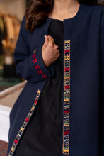 Load image into Gallery viewer, NAVY  BLUE JACKET WITH MULTICOLOR EMBROIDERY
