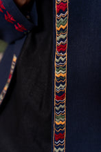 Load image into Gallery viewer, NAVY  BLUE JACKET WITH MULTICOLOR EMBROIDERY
