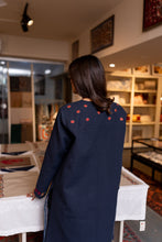 Load image into Gallery viewer, NAVY  BLUE JACKET WITH MULTICOLOR EMBROIDERY
