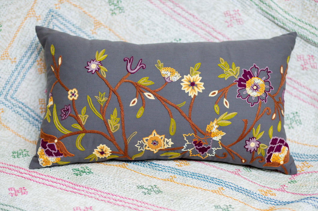 Turkish Floral Lumber Cushion Cover