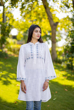 Load image into Gallery viewer, White Afghan Kurta with Turquoise Embroidery
