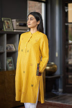 Load image into Gallery viewer, Yellow Handwoven Susi Shirt With Embroidery

