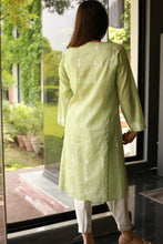 Load image into Gallery viewer, Green Lawn Shirt with White Booti Embroidery
