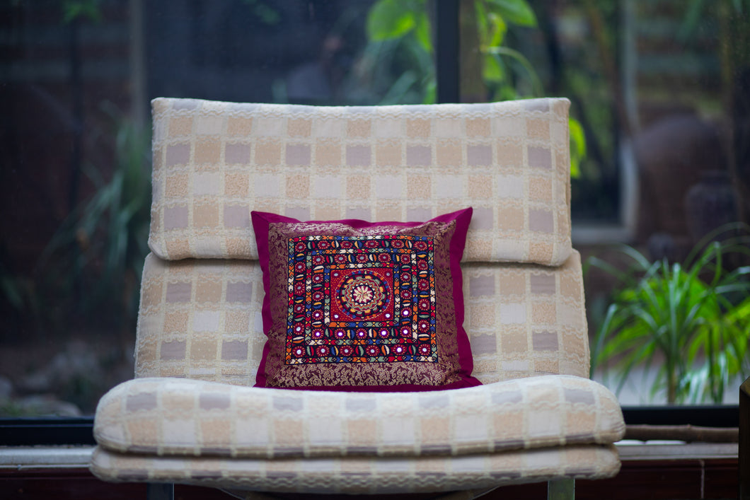 Sindhi Thar Design Square Cushion Cover