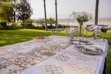Load image into Gallery viewer, &quot;Chaar Taaq&quot; offwhite Table Runner
