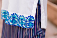 Load image into Gallery viewer, White Kurta With Blue Embroidery-Pre Order
