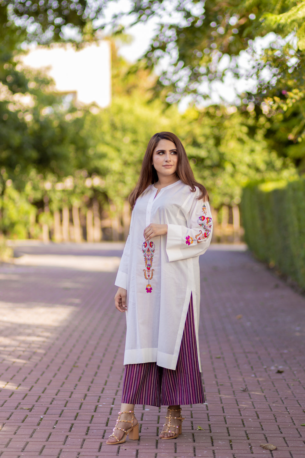 White Multicolor Embroidered Kurta- Pre Order